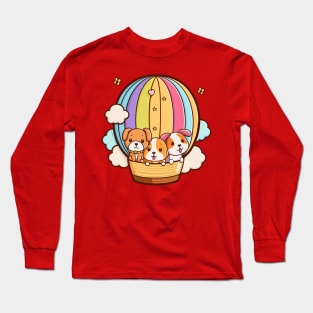 3 Puppies in a Balloon Long Sleeve T-Shirt